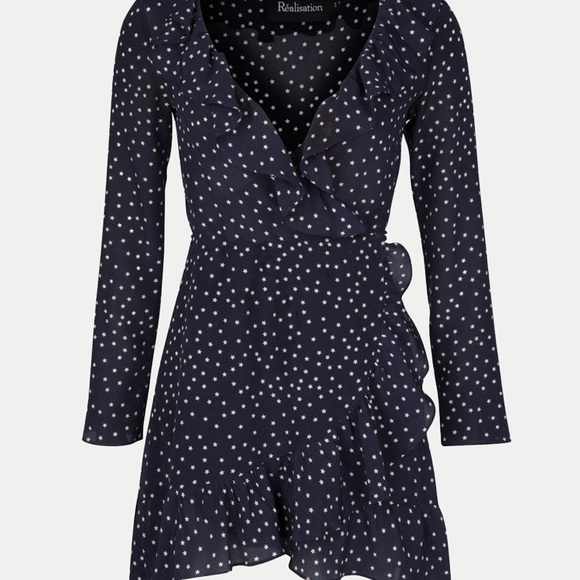 Realisation Par Dresses & Skirts - Wrap flowy mini dress star navy Réalisation - S